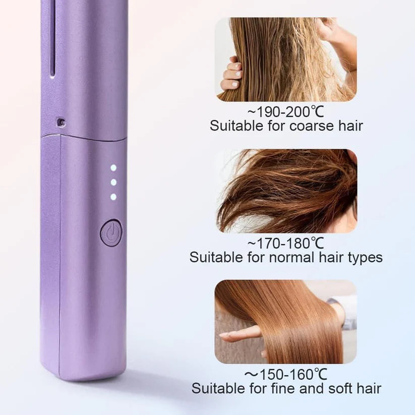 Meneflix Portable Mini Hair Straightener Cordless Rechargeable Comb