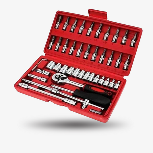46 in 1 Pcs Tool Kit & Screwdriver and Socket Set Multi Purpose Combination Tool Case