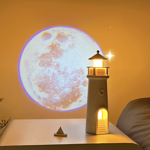 Moon Projection Lighthouse Lamp