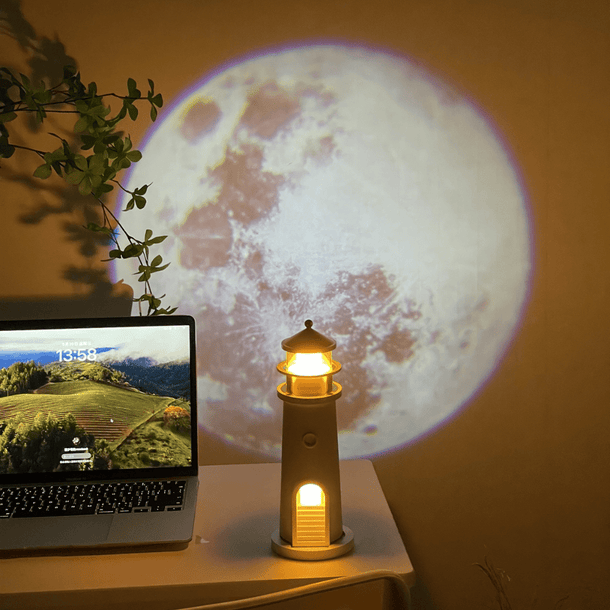 Moon Projection Lighthouse Lamp