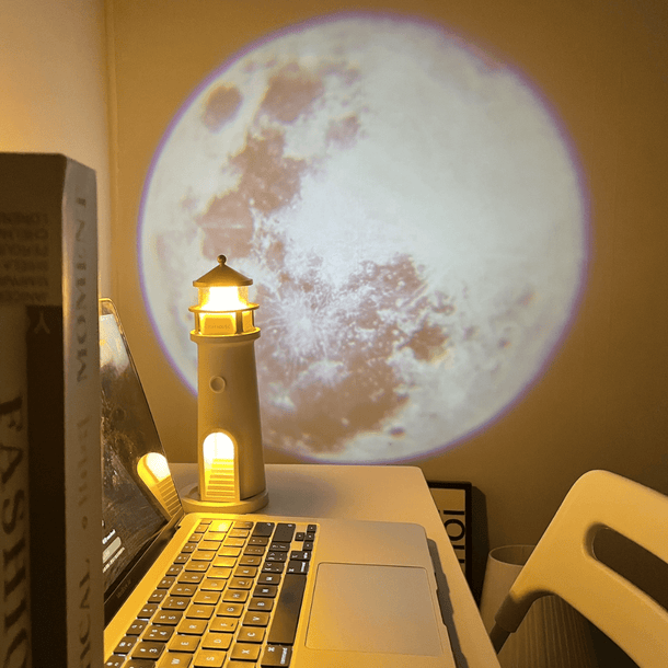 Moon Projection Lighthouse Lamp