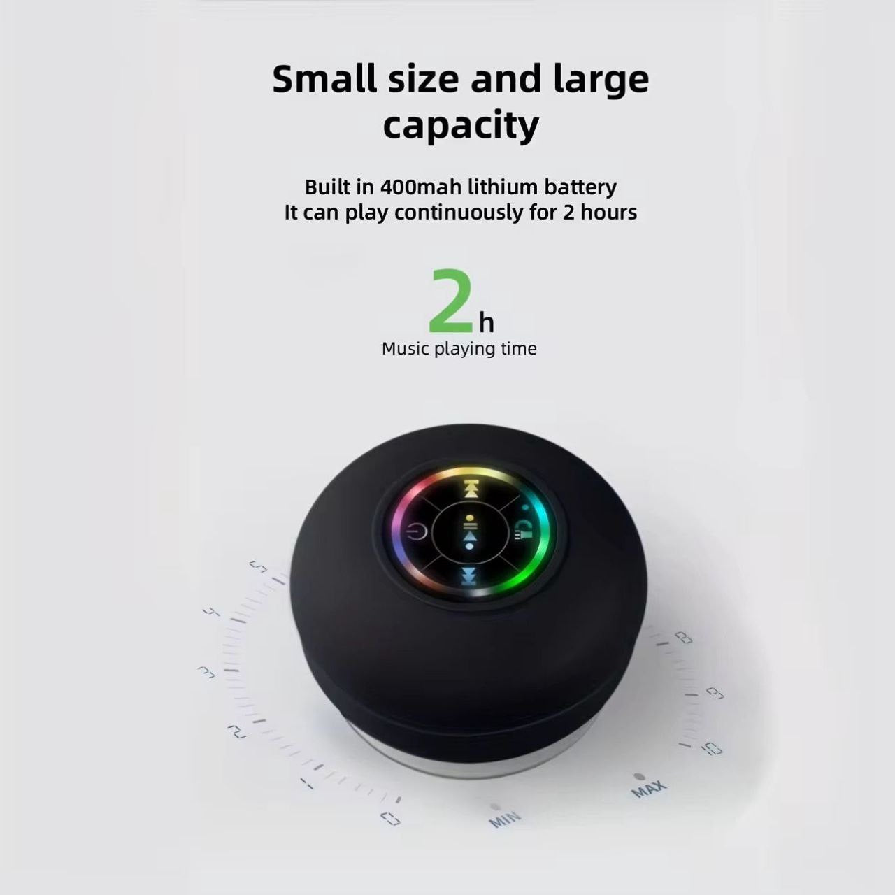 Waterproof Bluetooth Speaker with Suction Cup & LED lighting